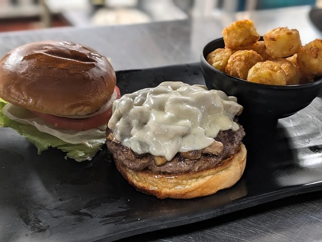 Mushroom Provolone Burger.
